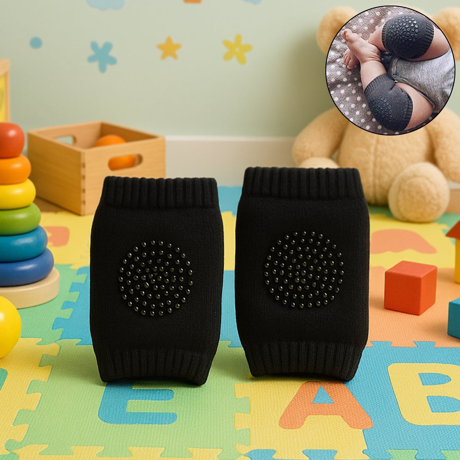 Knitted Wool Knee Warmers in Black Knitted Wool Knee Warmers in Black